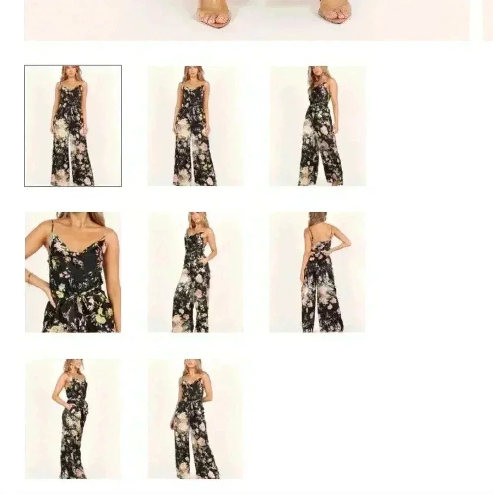 Floral Black Jumpsuit
